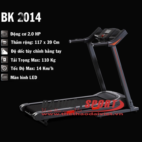 Máy chạy bộ điện BK-2014 (đơn năng)
