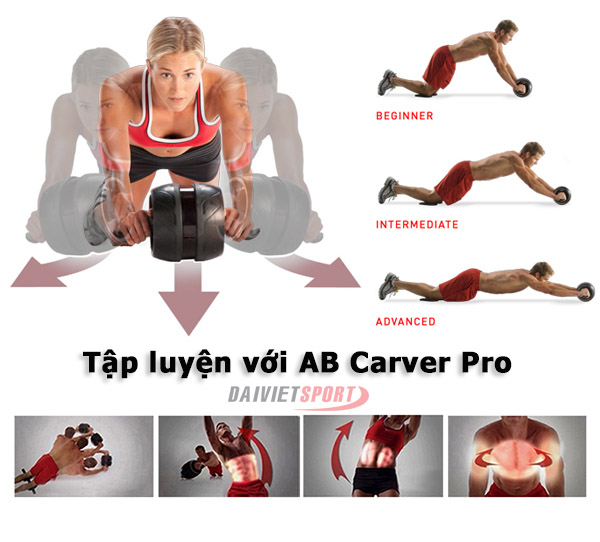 Bài tập với con lăn tập cơ bụng AB Carver Pro