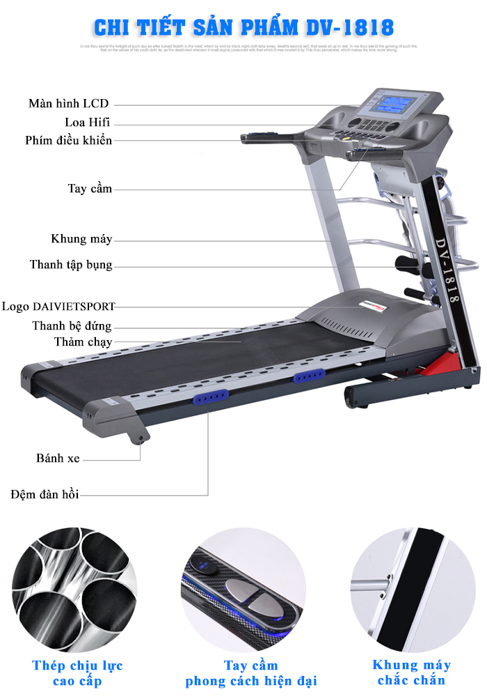 Chi tiết Máy chạy bộ Đại Việt DV-1818 