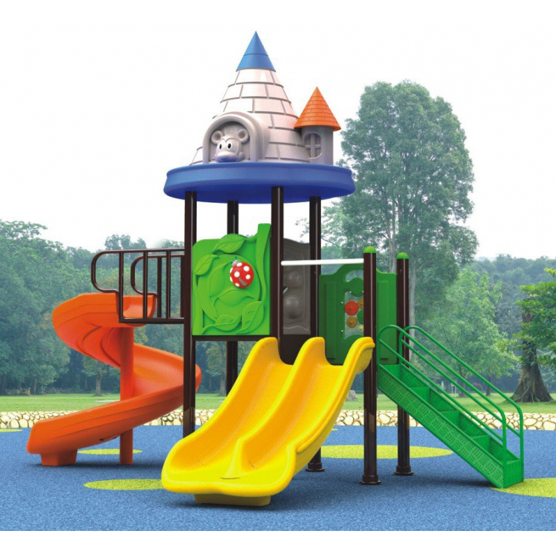 Khối Nhà Chòi 2 Máng Trượt Xoắn