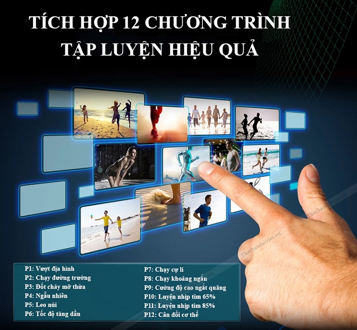 12 chương trình tập Máy chạy bộ DV-5906