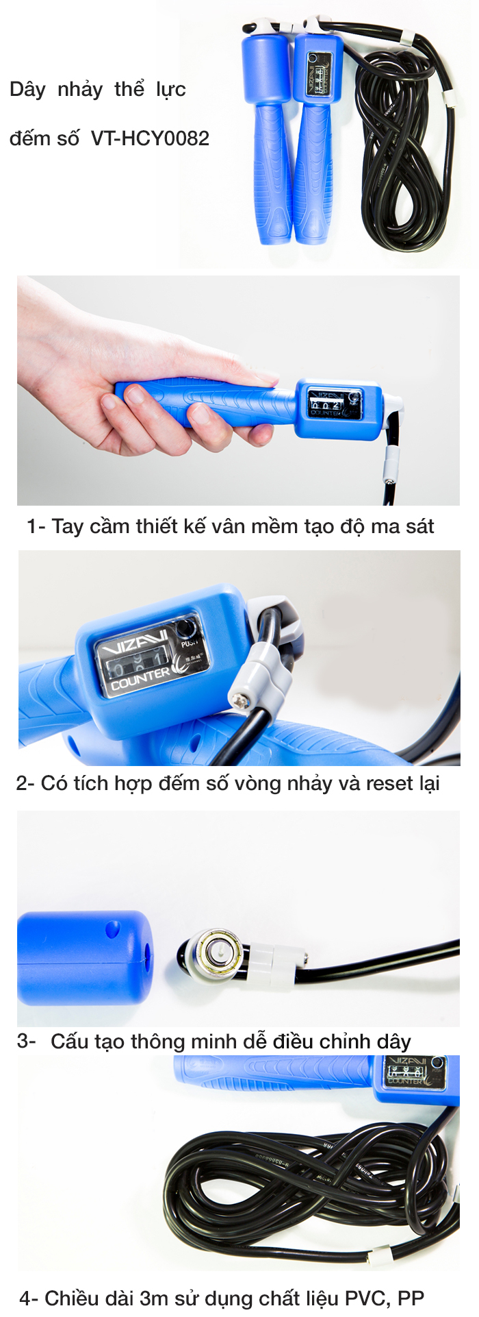 Dây nhảy thể lực đếm số VT-HCY0082