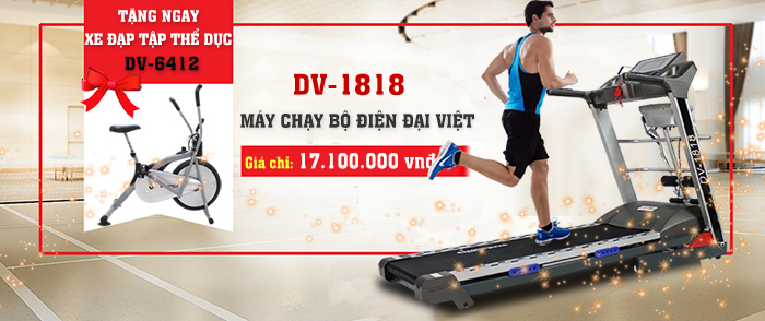 khuyến mãi máy chạy bộ điện đa năng Đại Việt DV-1818