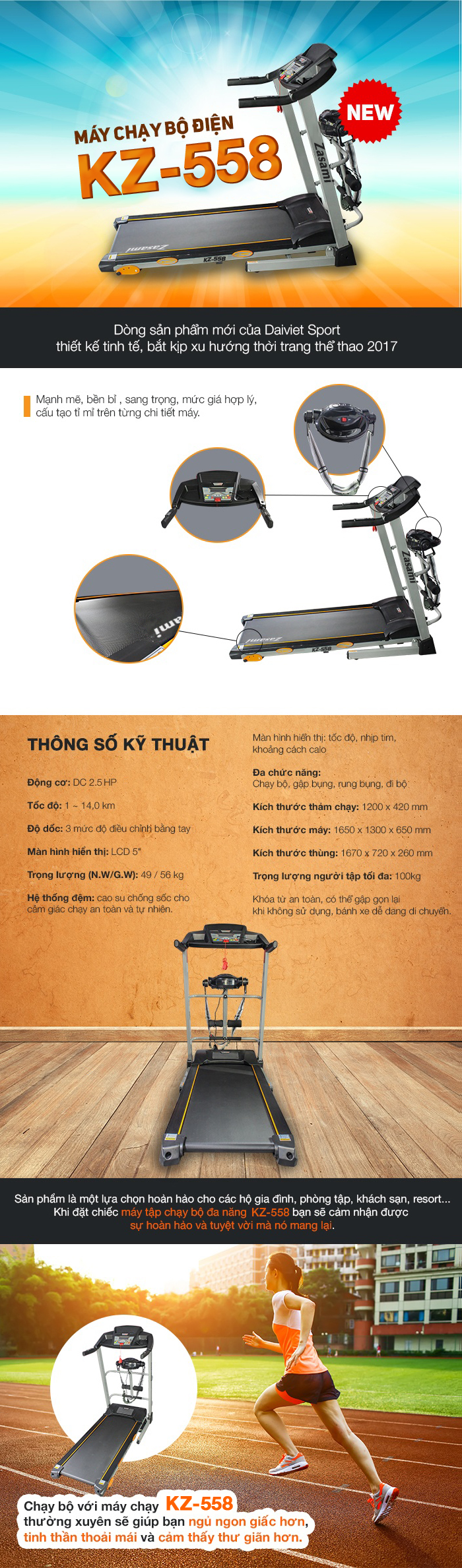 Máy chạy bộ điện KZ 558
