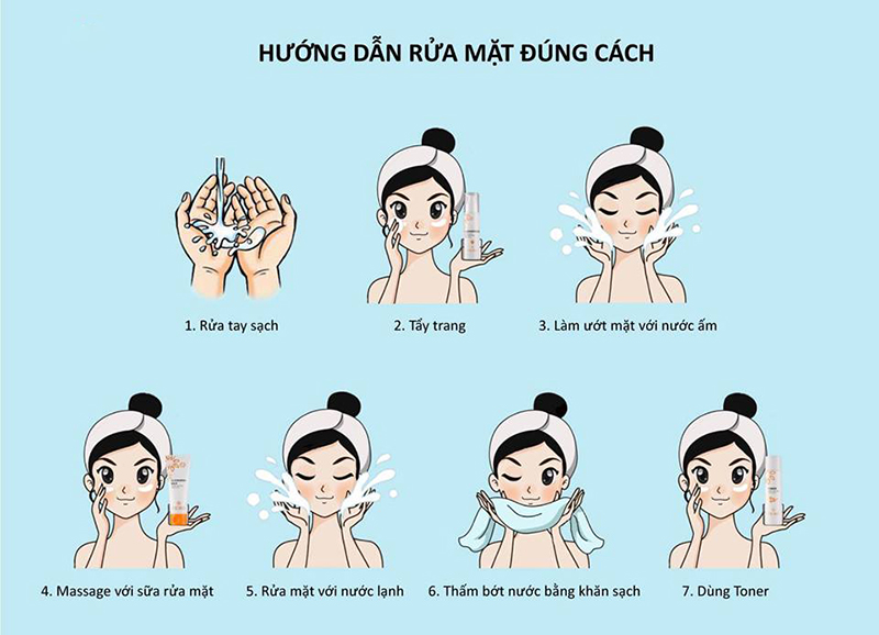  Rửa mặt đúng cách