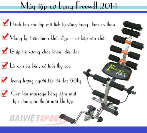 máy tập cơ bụng Freewill 2014