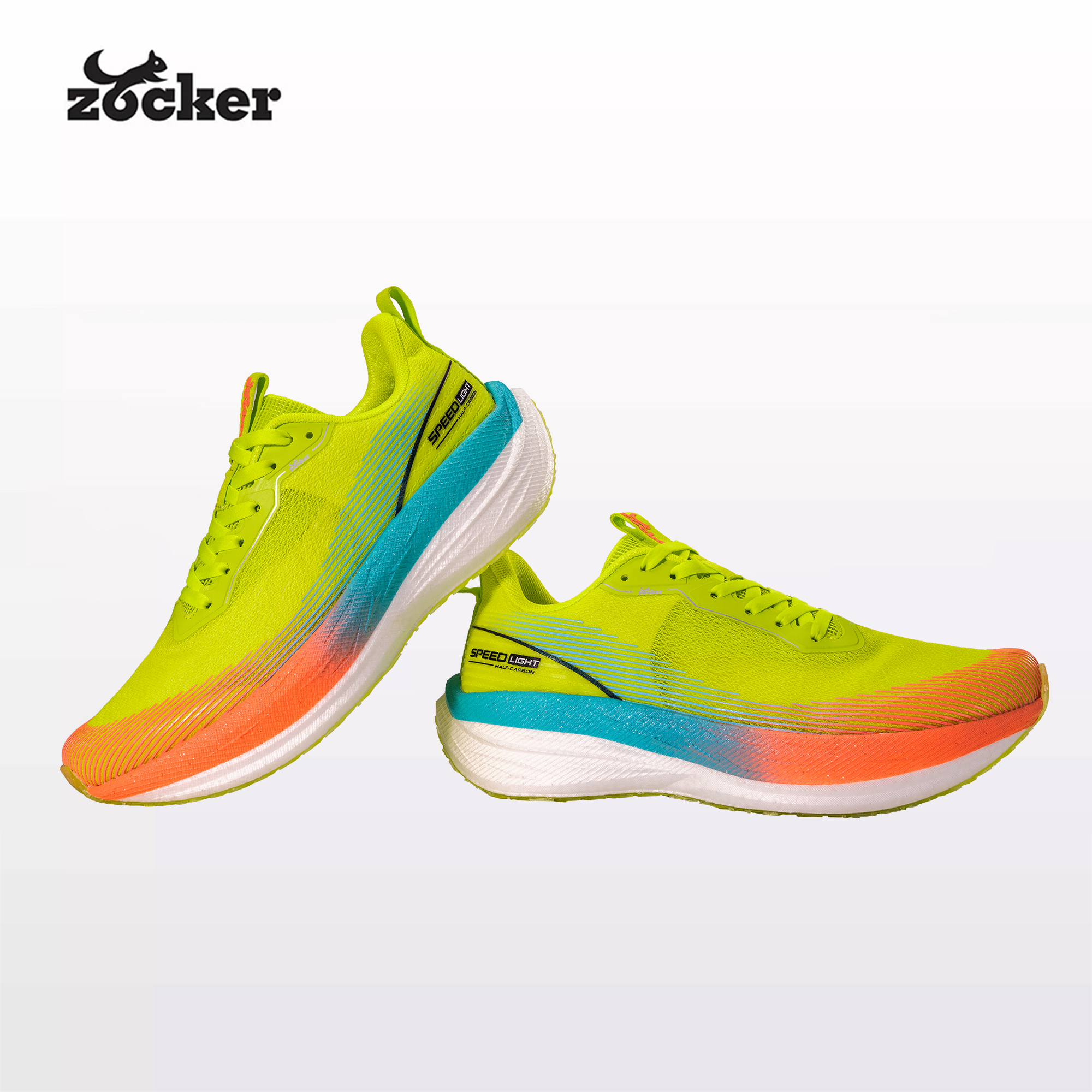 Giày Chạy Bộ Zocker Speed Light Half Carbon Neon Edition