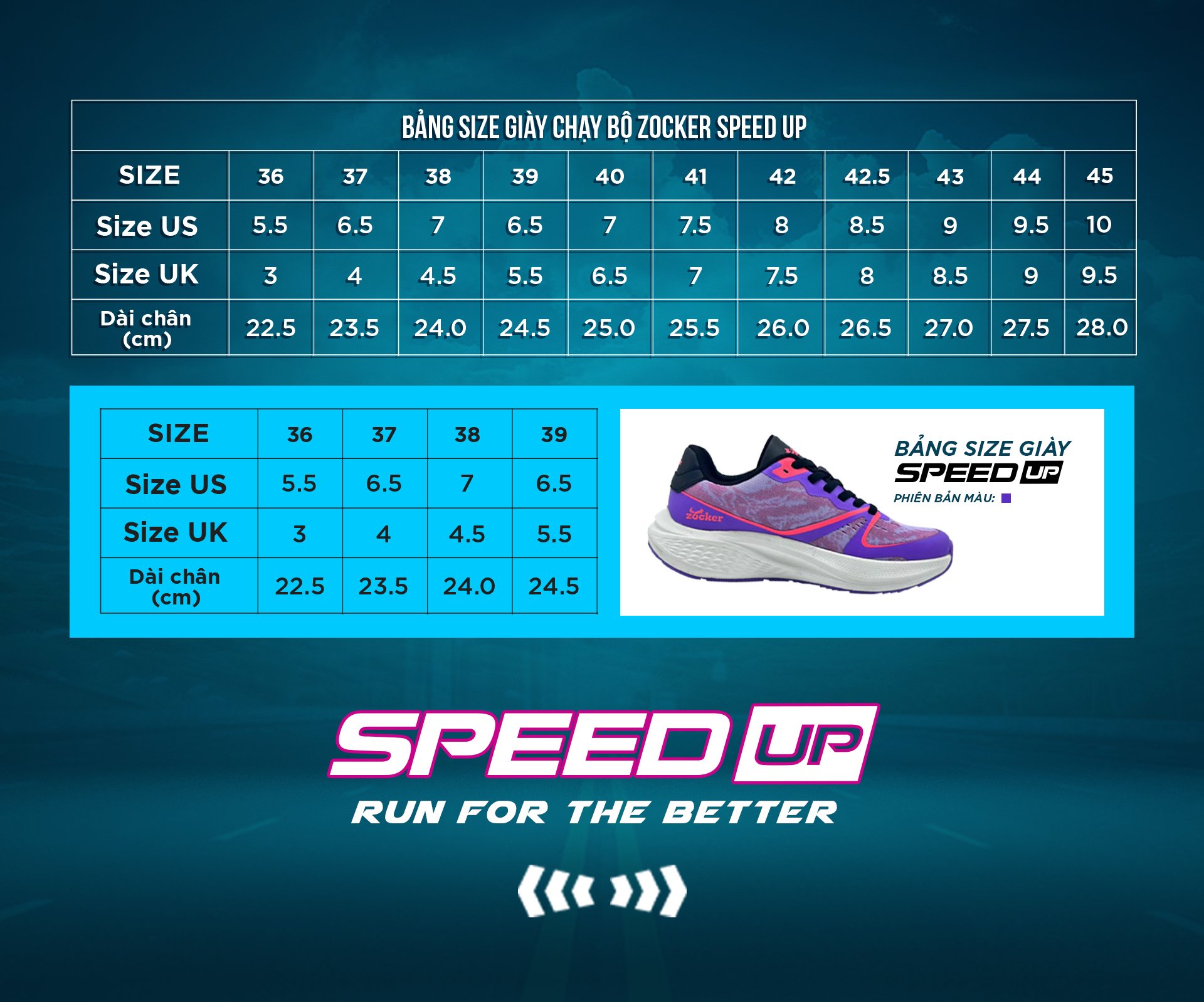 Giày chạy bộ Zocker Speed Up Đen