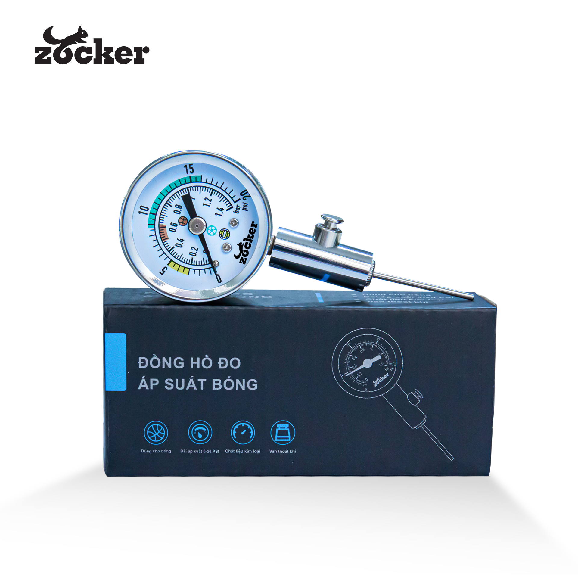 Đồng Hồ Đo Áp Suất Bóng Zocker