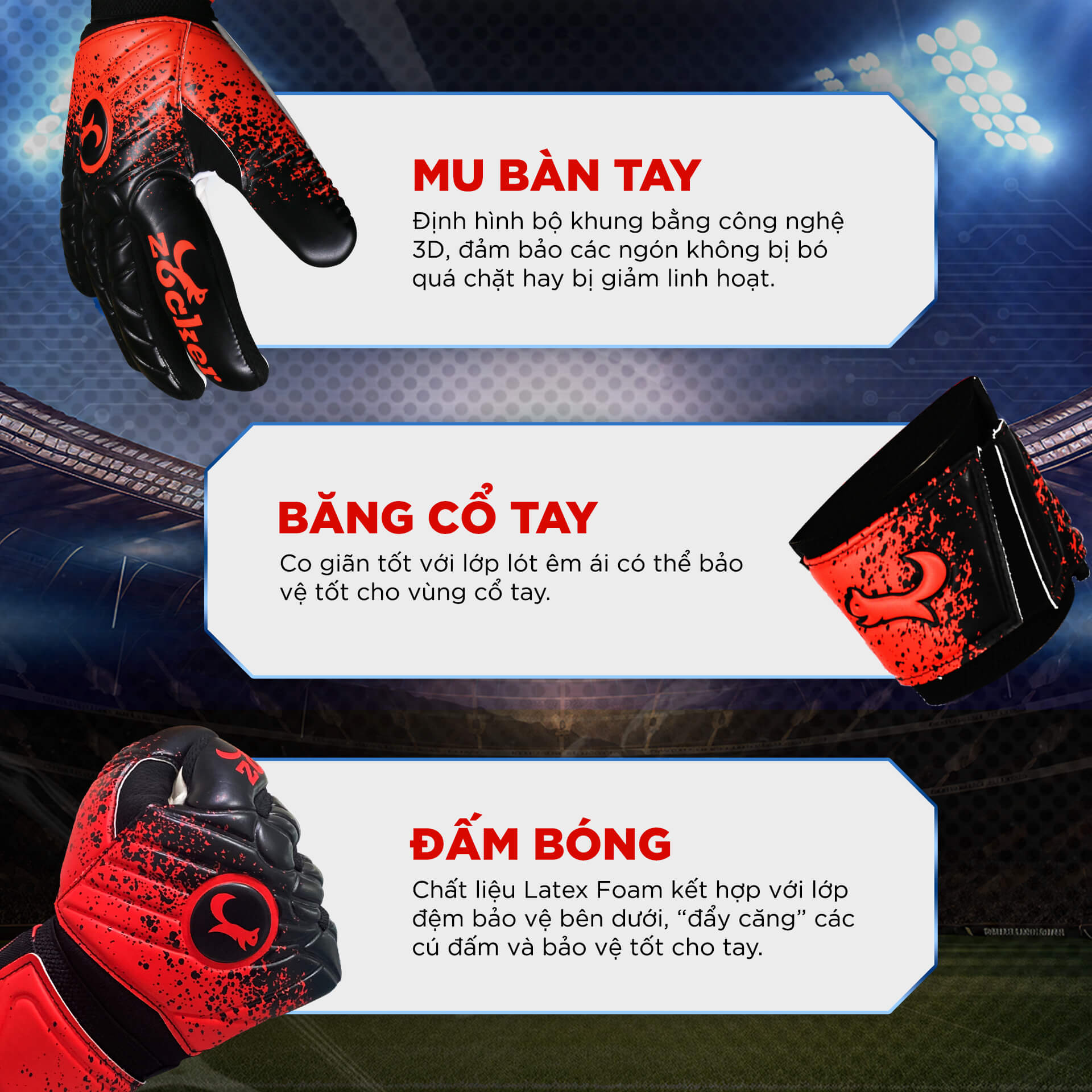 Găng Tay Thủ Môn Zocker Gloves Spencer