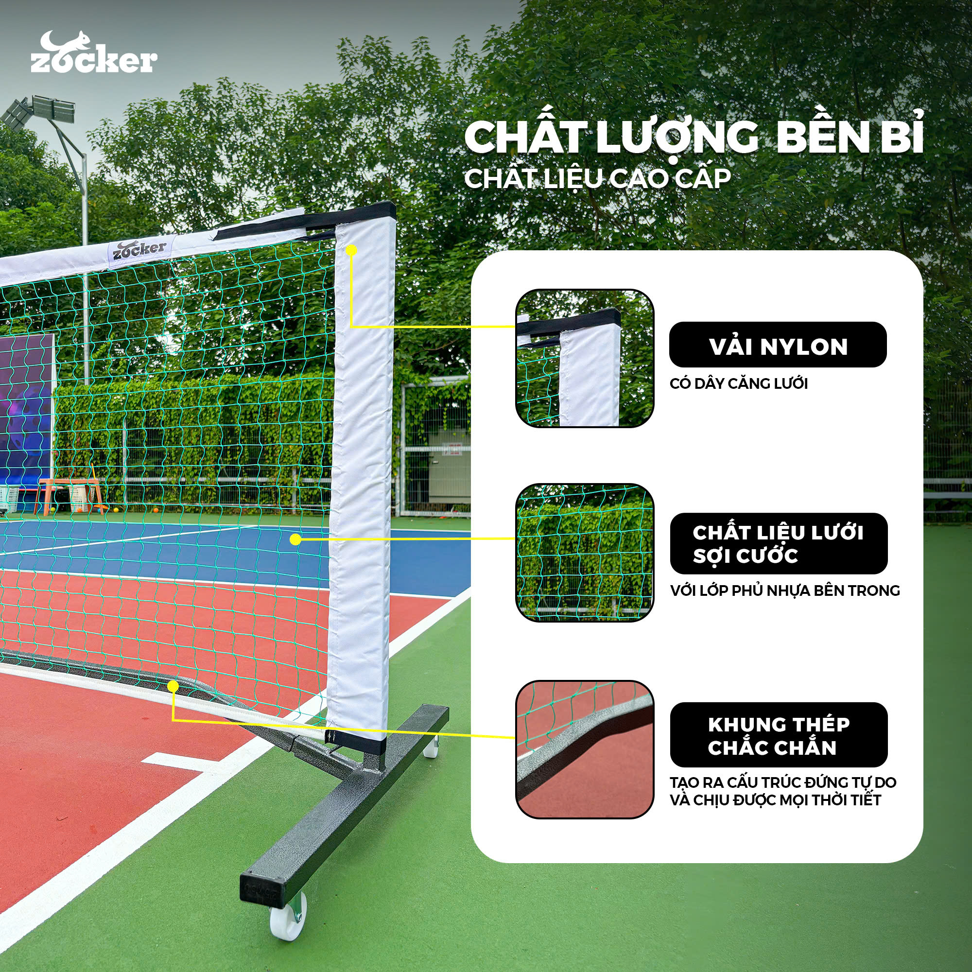 Bộ khung lưới Pickleball Zocker
