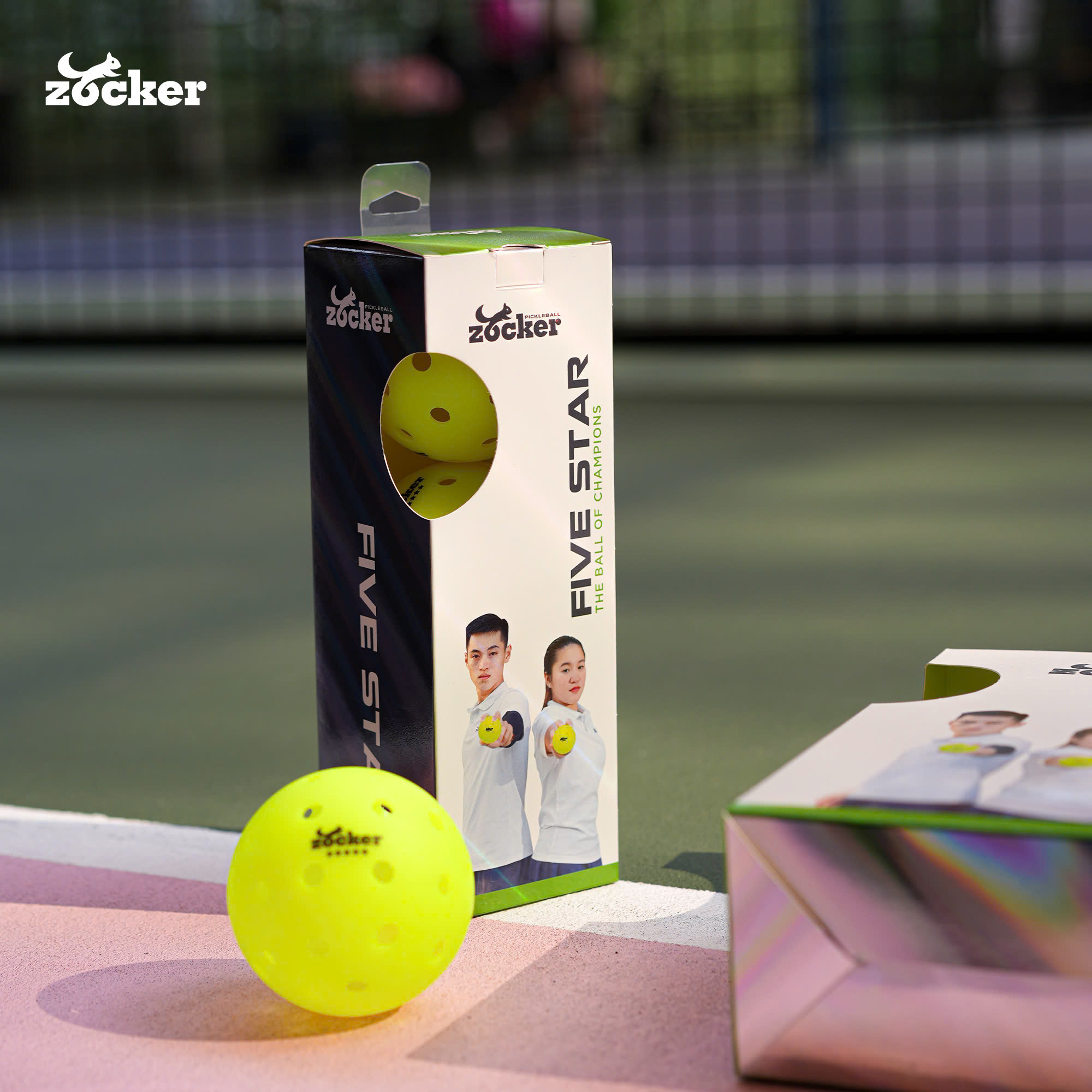Combo 3 quả bóng thi đấu Pickleball Zocker Five Star