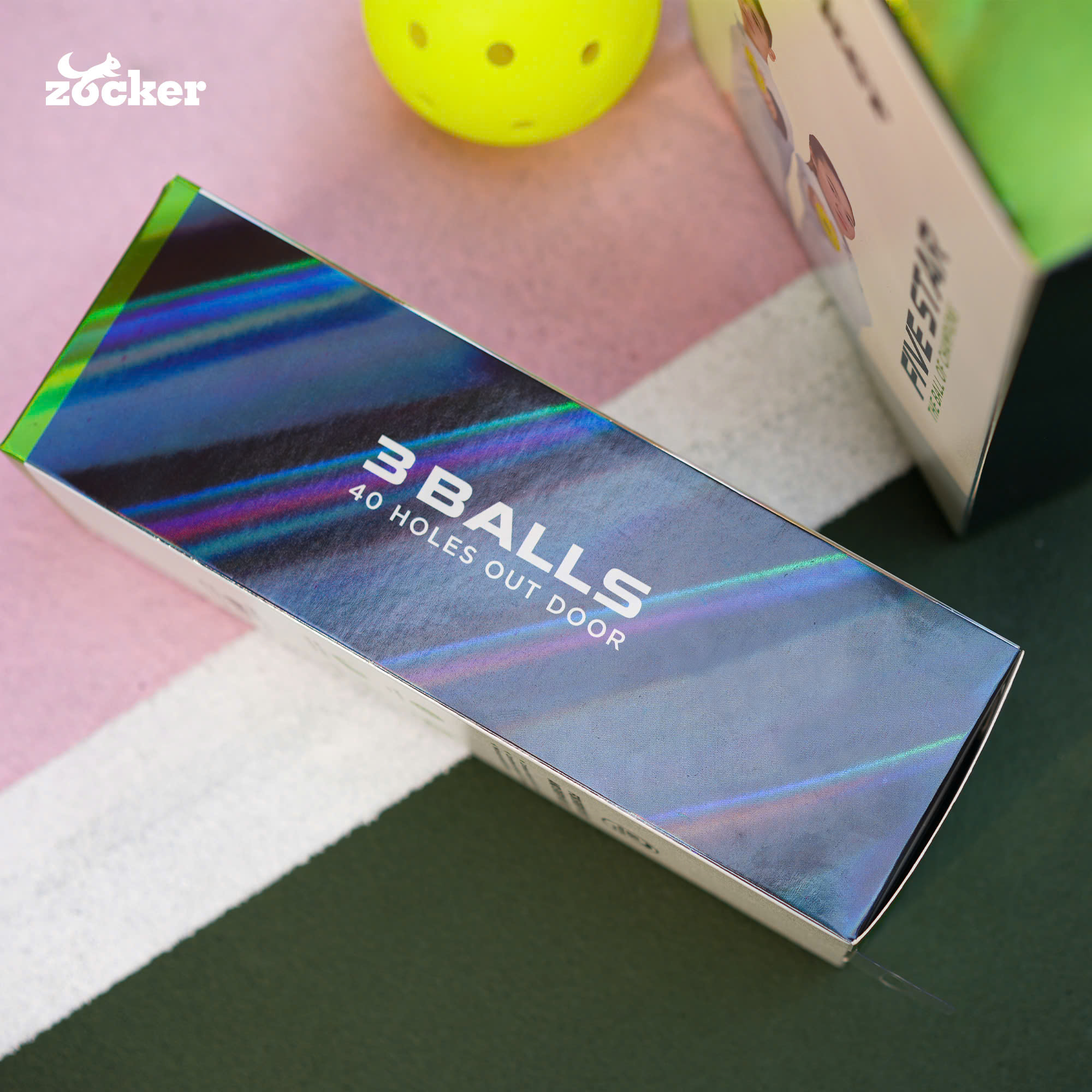 Combo 3 quả bóng thi đấu Pickleball Zocker Five Star