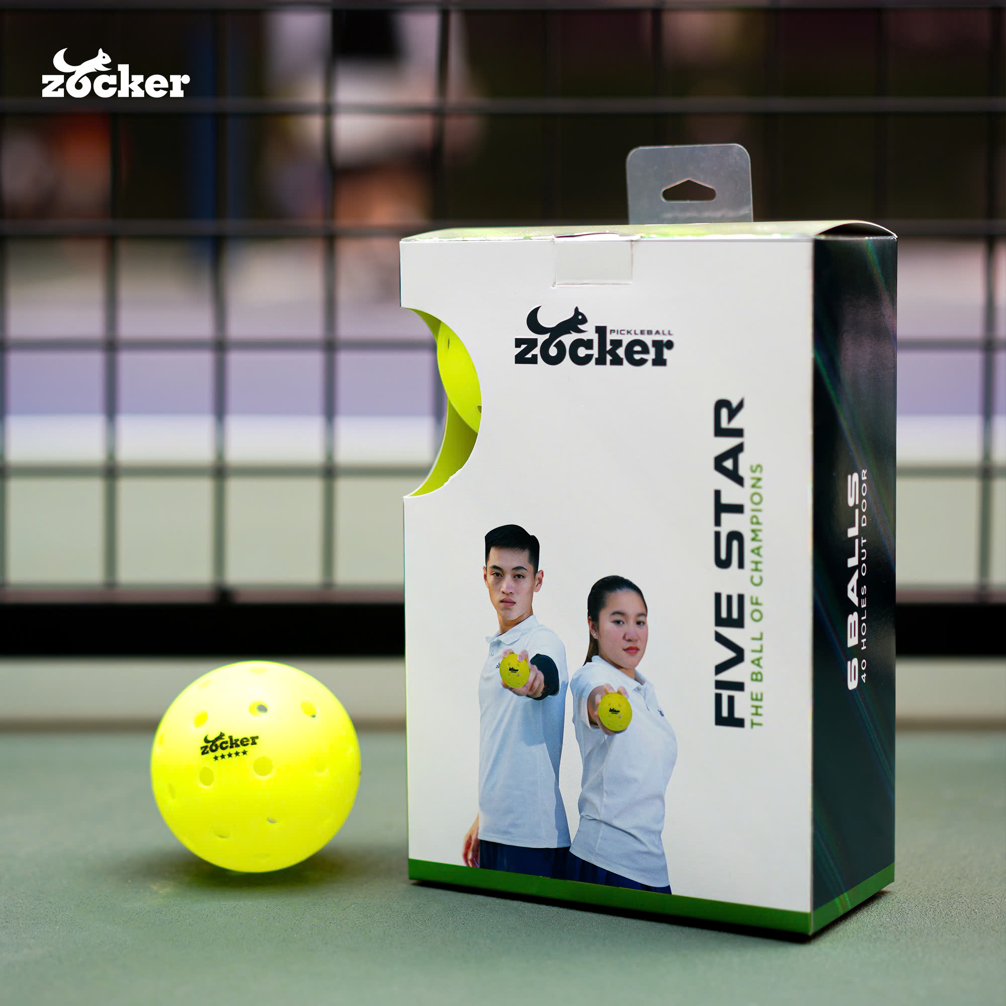 Quả bóng thi đấu Pickleball Zocker Five Star