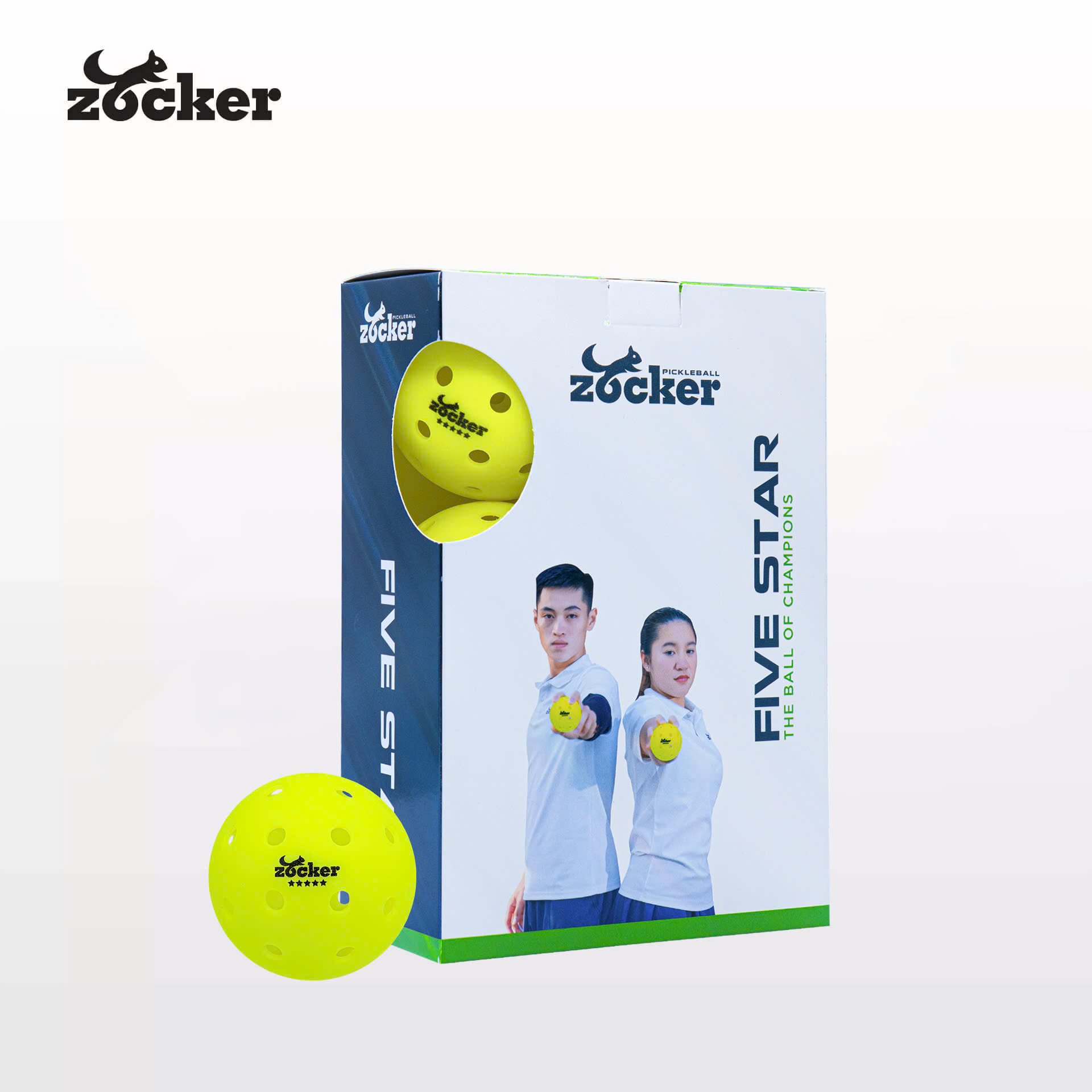 Combo 6 quả bóng thi đấu Pickleball Zocker Five Star