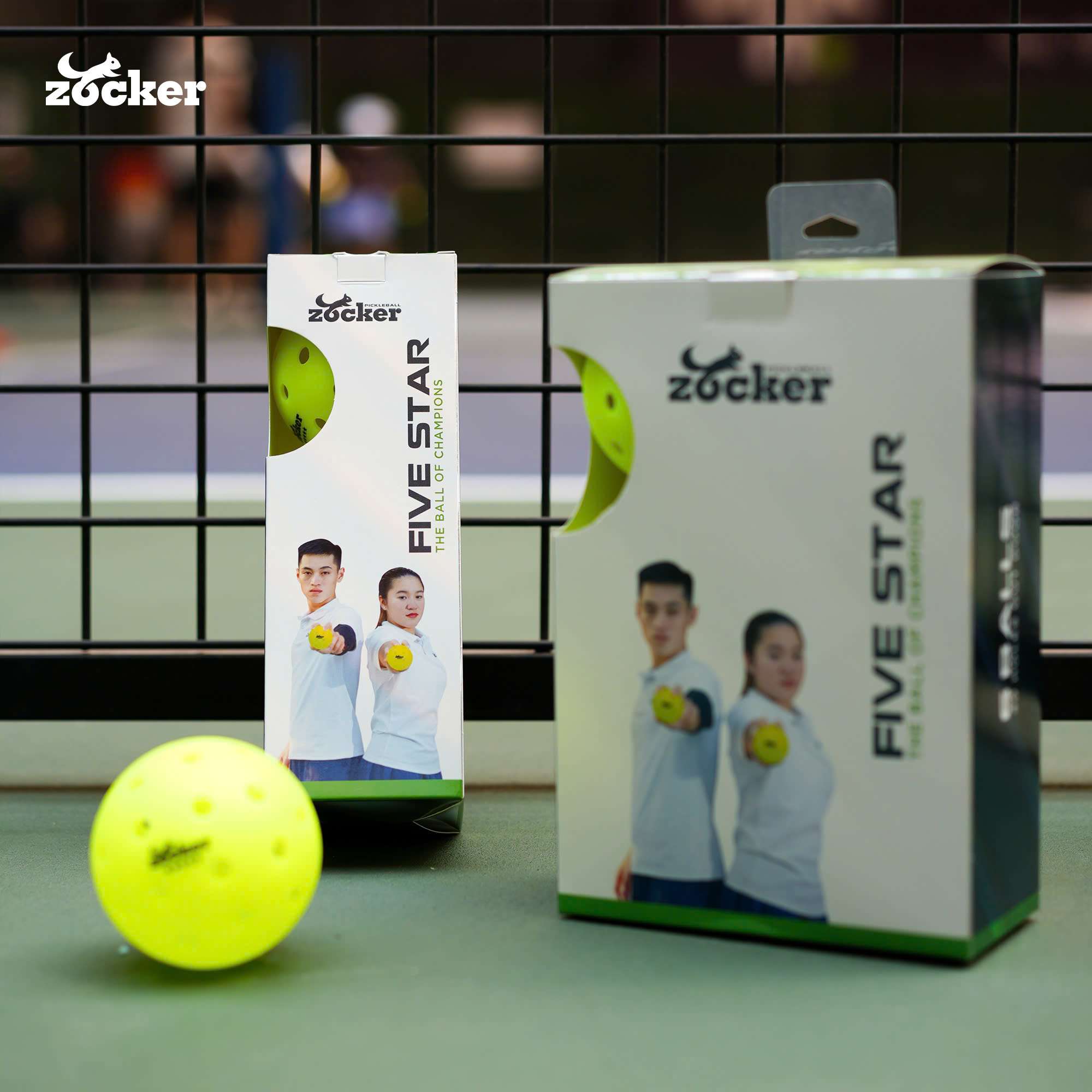 Combo 3 quả bóng thi đấu Pickleball Zocker Five Star