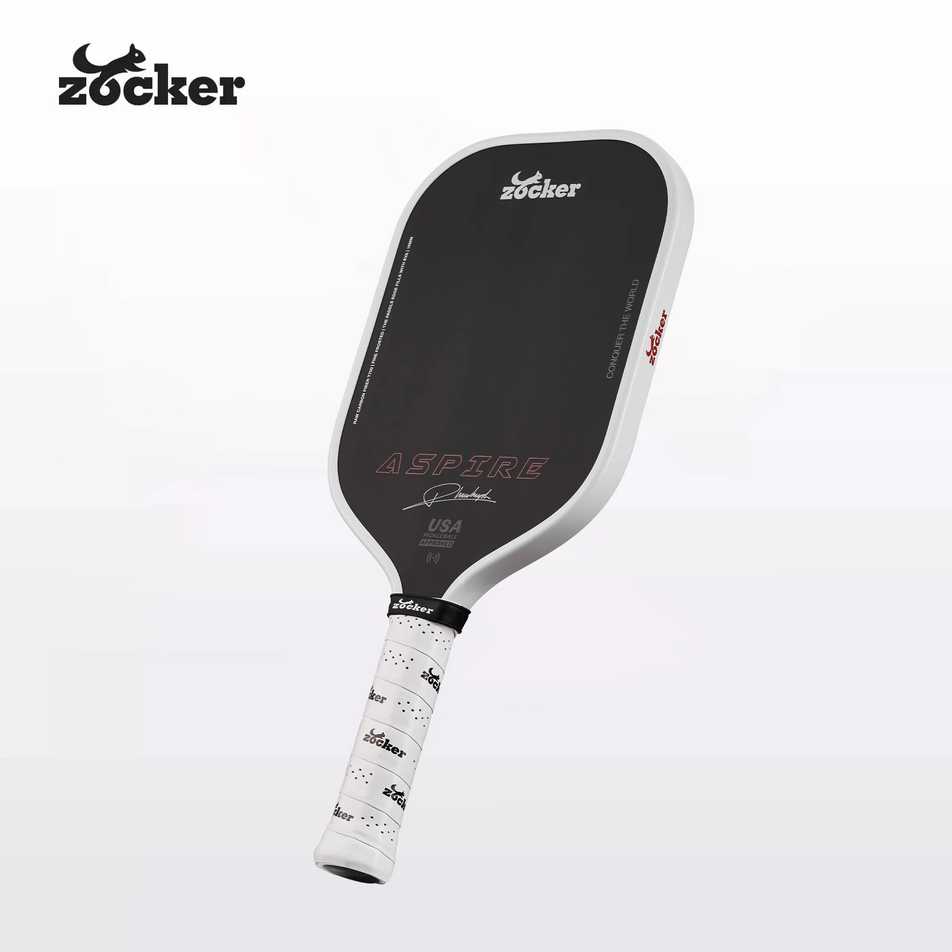 Vợt Pickleball Zocker Aspire 13,3mm - 16mm White