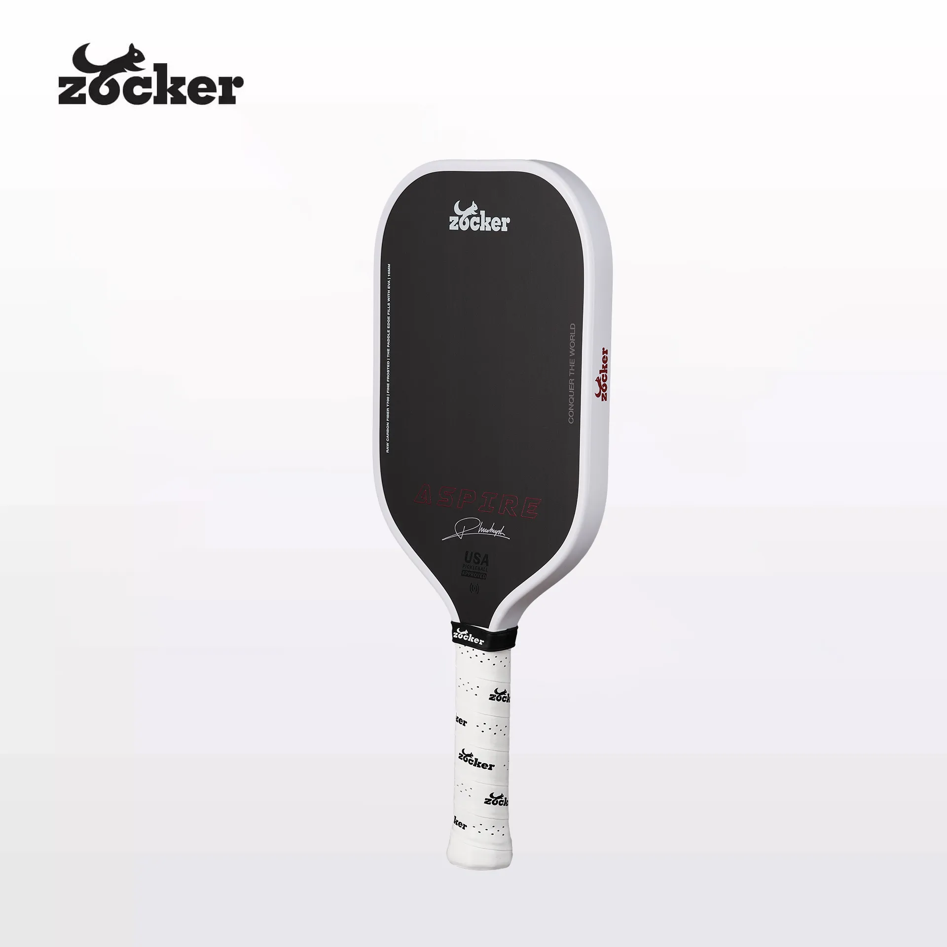 Vợt Pickleball Zocker Aspire 13,3mm - 16mm White